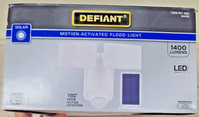 Defiant180° White Motion Sensing Security Light Outdoor 2Head LED Flood Light A1