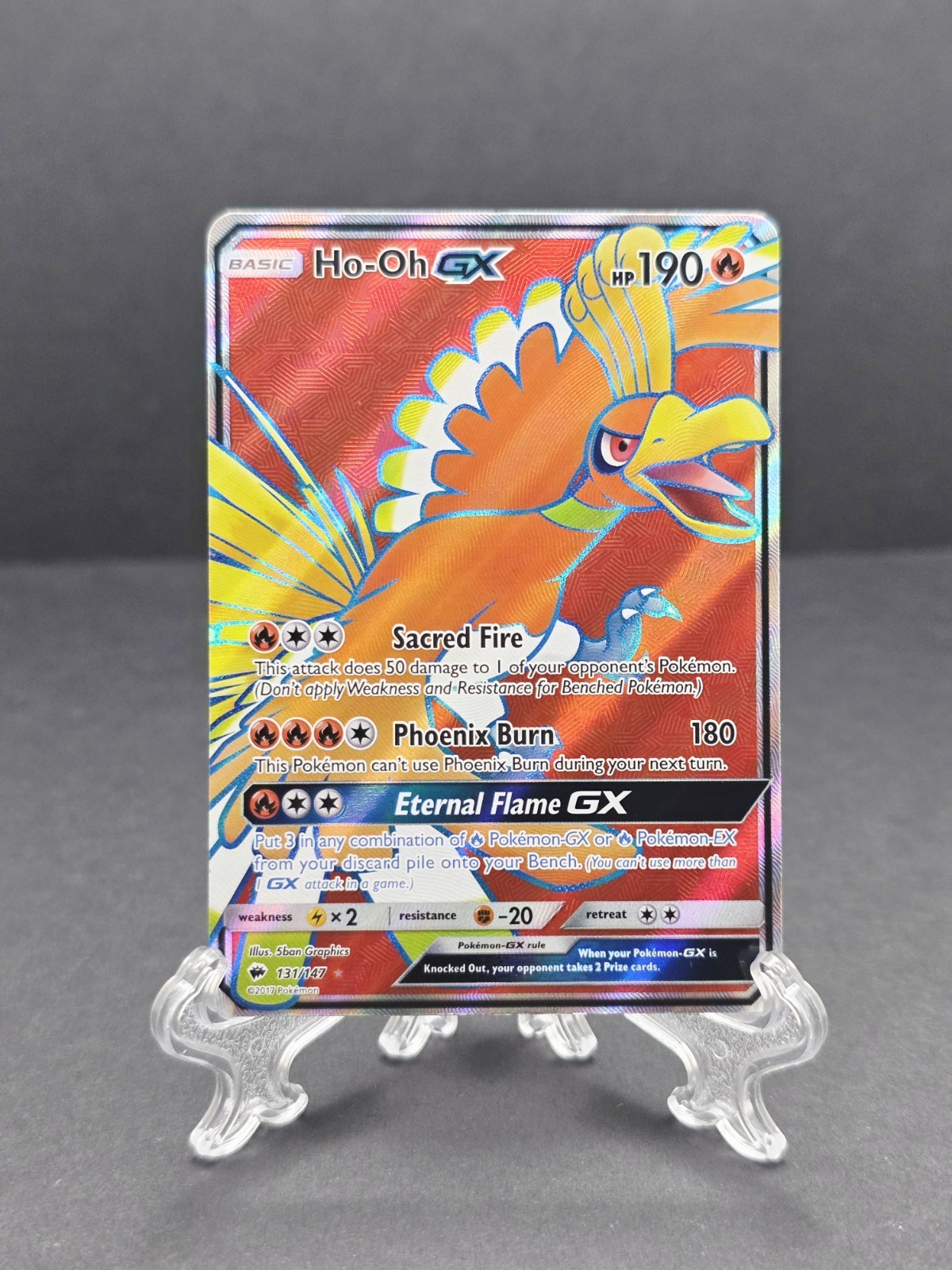 Ho-Oh GX Full Art 131/147 Sm-Burning Shadows Holo