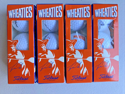 Tiger Woods Titleist Wheaties Stamp Signed Golf Balls 4 Sleeves PGA Vintage- New