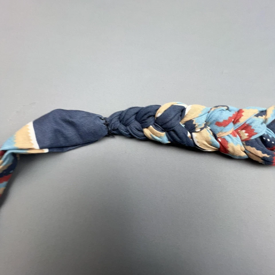 Cinturón de tela occidental trenzado vintage para mujer cuentas plateadas suroeste años 90 boho Foto 4 de 4