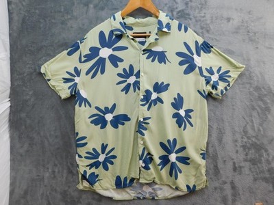 Original Use Shirt Mens Large Floral Button Up Short Sleeve Rayon Modern Casual