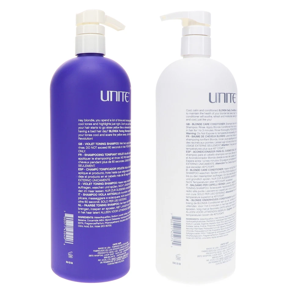 UNITE Hair Blonda Shampoo 33.8 oz & Blonda Conditioner 33.8 oz Combo Pack - Image 3 of 4
