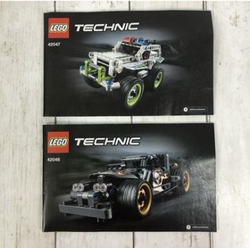 LEGO TECHNIC 42046 7 42047 Getaway Driver & Police Interceptor 100% Complete