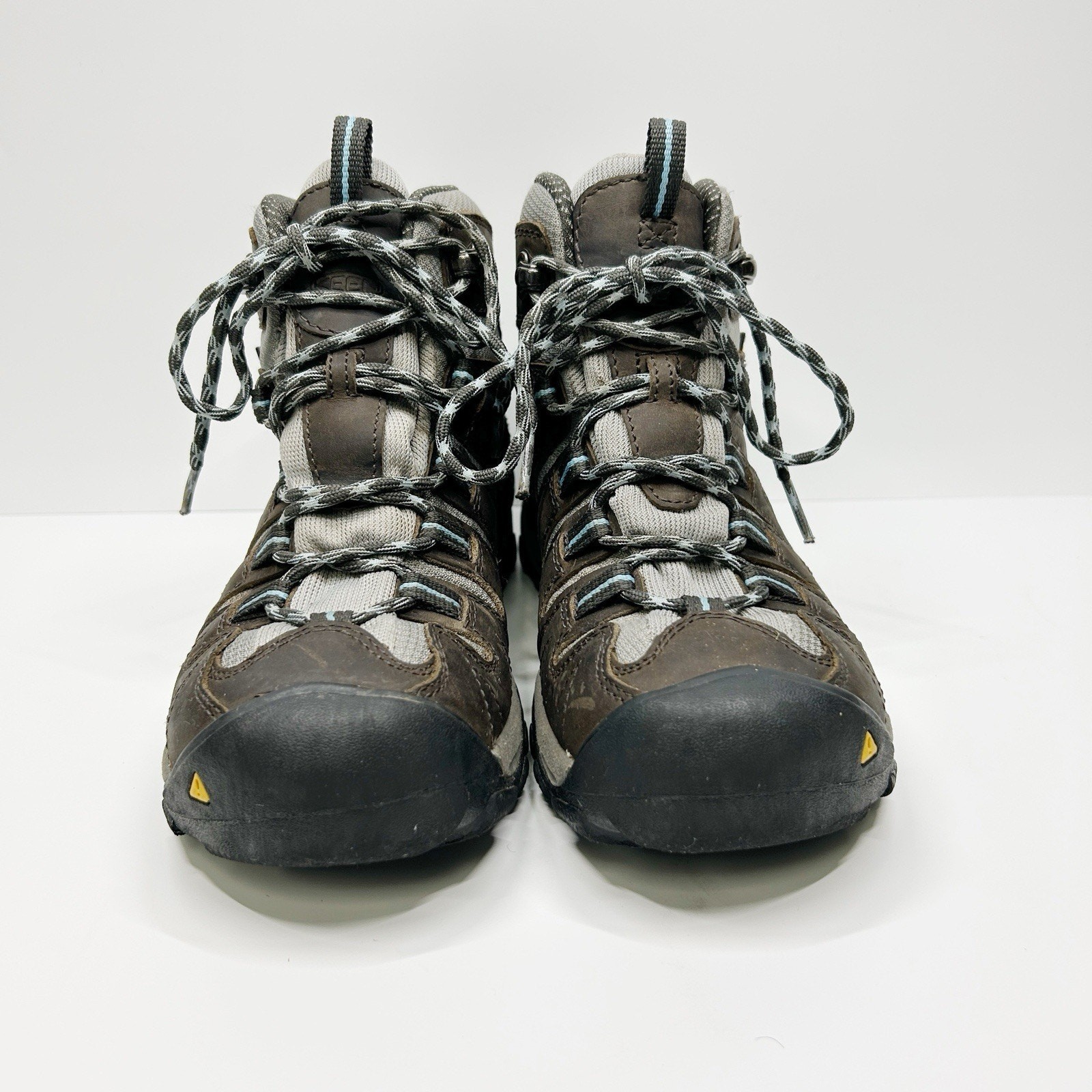 Stivali da trekking KEEN gesso impermeabili in pelle stringati medi marroni da donna taglia 6 5