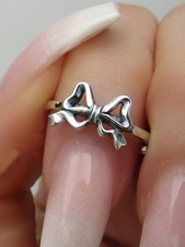 Vintage Silver Boho Bowknot Ring Size 6 Everyday Wear