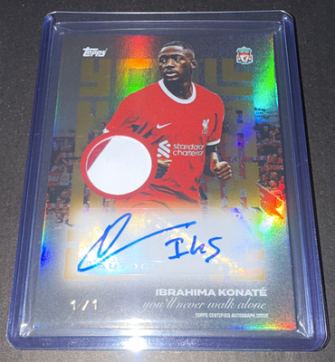 2023/24 Topps Liverpool FC Ibrahima Konaté YR-IK YNWA Auto Relic 1/1 Gold MW