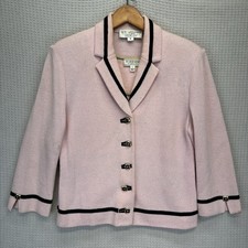 Vintage St John Collection Marie Pale Pink 2-Piece Cardigan Jacket/Top Sz 8 Read