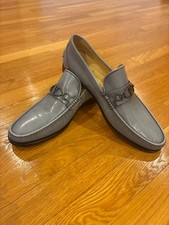 Valentino Caravani Mans Loafer Grey Shiny Leather Size 42/US Size 9