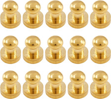 15 Sets Chicago Screws, 6Mm round Head Button Studs, Gold  Metal Studs Rivets,