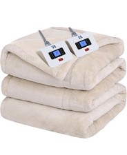 Sealy Heated Blanket Electric Queen Size 84"x90", Soft Double Flannel Electric