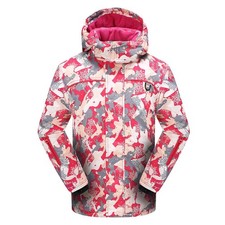 PHIBEE Girls' Sportswear Waterproof Windproof Snowboard Ski Jacket Red 16