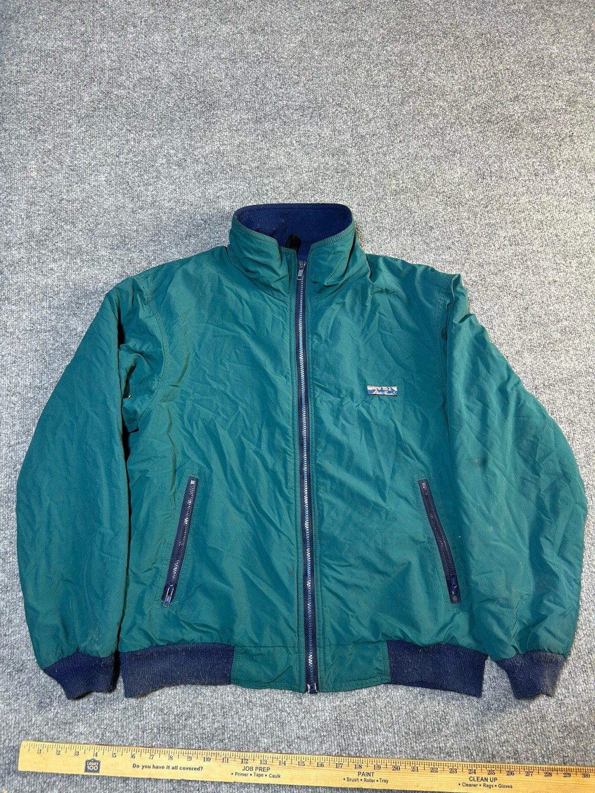VTG Eddie Bauer USA Made Teal Green Nylon Fleece Lined Jacket Men’s Size M