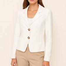 Reformation Linen Blend White Blazer Size 4