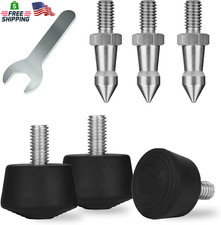 6 Pcs Tripod Spike Feet 1/4-20 Thread Rubber Feet Universal Anti-Slip & Stainles