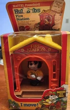 Vintage 1975 Mattel Preschool Hub-Bubs Fire Station with Dog Fireman VGC