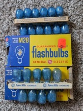 Lot of 2 Boxes GE Flashbulbs 21 M2B Blue Bulbs TESTED AND FIRING