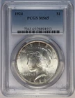 New Listing1924 Peace Silver Dollar PCGS MS65 ‼️GEM GRADE EXAMPLE WITH CLEAN CHEEK‼️