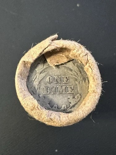 Unsearched Old Estate Wheat 25 Cent Roll Vintage Penny Barber Silver Dime