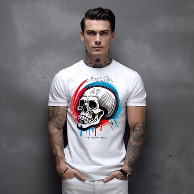 Neu! Stuff-Box Kill your Style Shirt in weiß für Männer einzigartigen Stil