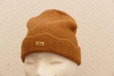 325---Röckl Mütze Einheitsgrösse NEU Mit Umschlag Farbe caramel + Zackenmuster