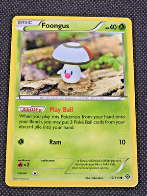 Foongus 12/114 Common XY - Steam Siege Pokémon Card LP -- L22