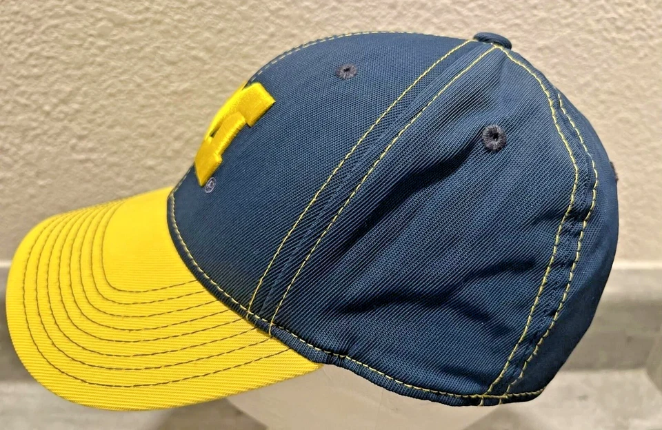 Adidas Michigan Wolverines Hat Cap Blue Yellow Embroidered Fitted Stretch S/M - Image 2 of 4