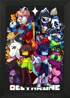 Deltarune Figuren gerahmtes Wandbild Poster Leinwanddruck Bild