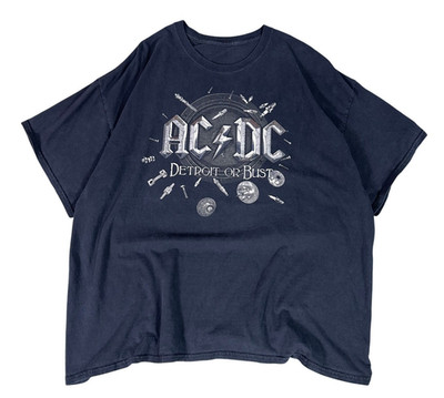 ACDC Detroit or Bust Ford Field Rock or Bust North America 2015 Tour Tee Mens XL