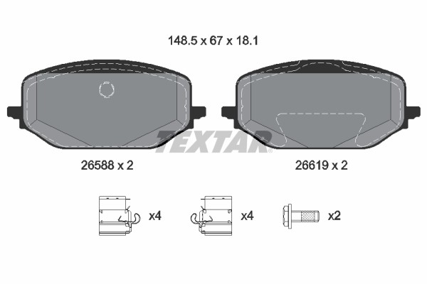 Bremsbelagsatz FÜR Peugeot 508 II (Fb , FH , F3 ) - Textar 2658801-image