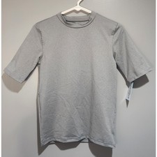 Boy's Large 12/14 Cat  Jack Rash Guard Swim Top NWT Gray Grey Short Sleeve