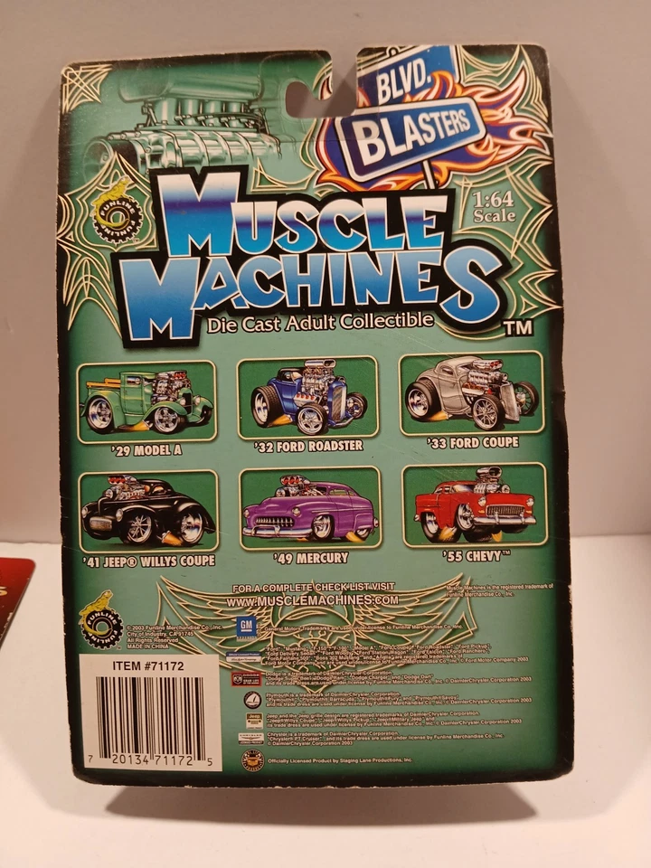 Funline Muscle Machines Blvd Blasters 1941 JEEP WILLYS COUPE 1:64 - BB03-10 - Image 2 of 2