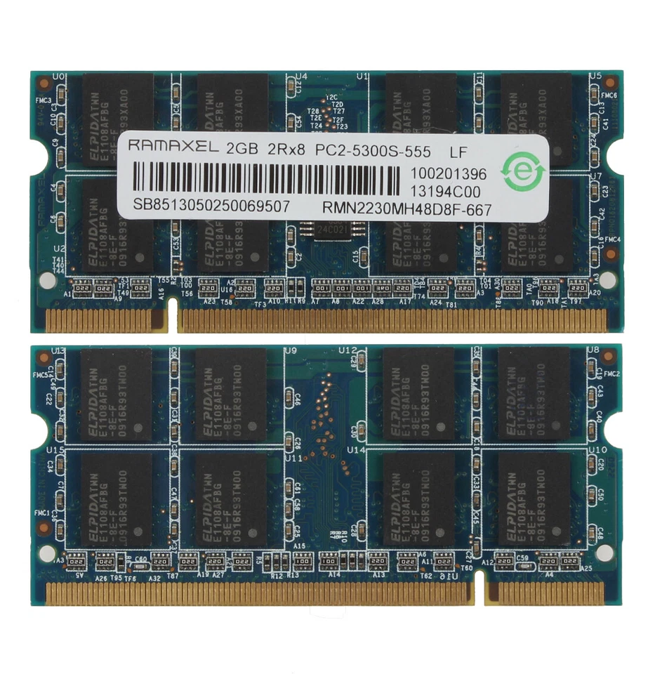 Ramaxel 4X 2GB 2RX8 PC2-5300S DDR2 667Mhz Laptop SODIMM RAM Memory Unbuffered $4 - Image 2 of 4