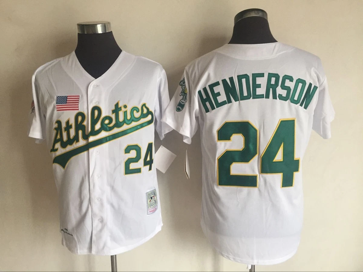 24 Rickey Henderson Jersey Old Classic Style White Shirts Uniform