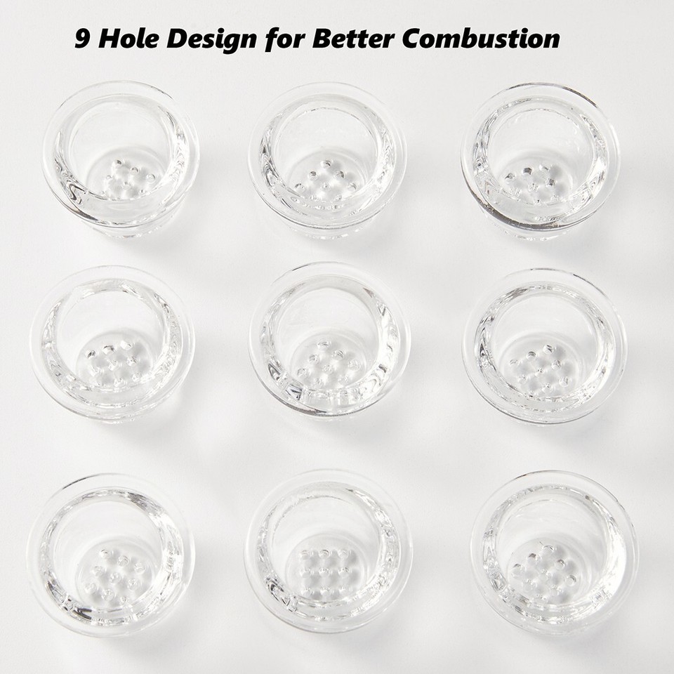 Pack Of 9 9 Hole Glass Bowl For Silicone Smoking Pipe Glass pack-of-9-9-hole-glass-bowl-for-silicone-smoking-pipe-glass