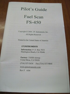 JPI  Fuel Scan FS-450   Pilot's Guide
