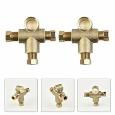 2x Tee Brake Line Hose Connector 3 Way Adapter W/ 3 Male Nut Union 3/16 Fitting