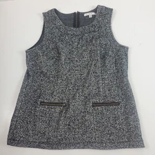 CABI Womens CeCe Top Shell Sleeveless Black Tweed Herringbone Style 993 medium