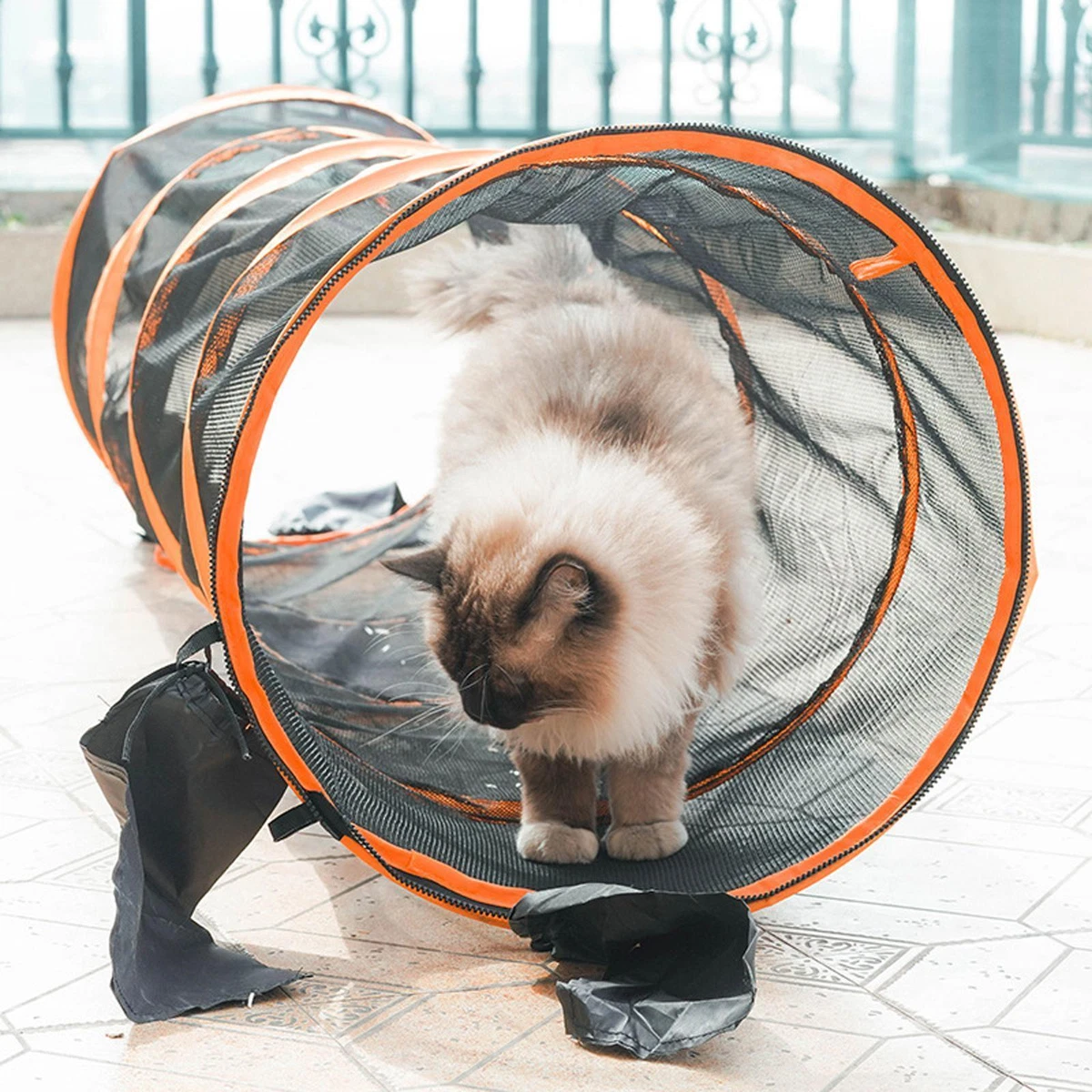 Cat Tunnel Collapsible Tube Running Play Tent for Ferrets Indoor Cats Kitten