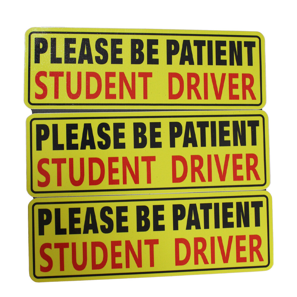 3 Pcs Car Bumper Student Driver Magnet Car Signs Please Be Patient Sticker Decal