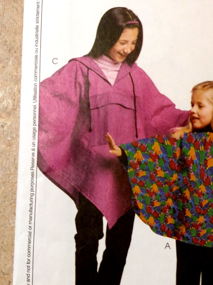 McCall's Sewing Pattern 3307 Girls 7-8-10-12-14-16 Girl's Poncho & Pullon Pants - Image 2 of 4