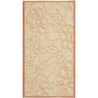 Natural/Terracotta Floral Indoor/Outdoor Area Rug 2' 7 x 5'