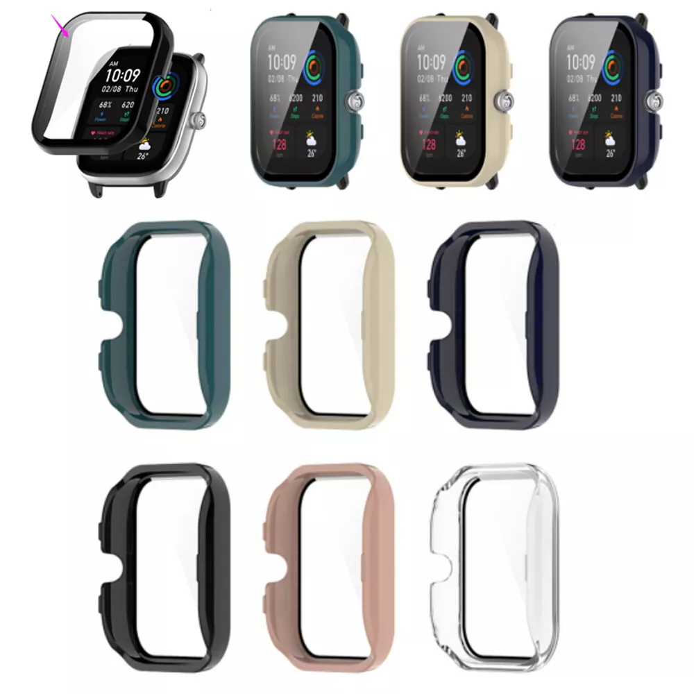 For Amazfit GTS4 Mini Wrist watch Tempered Glass Screen Protector Case  Cover