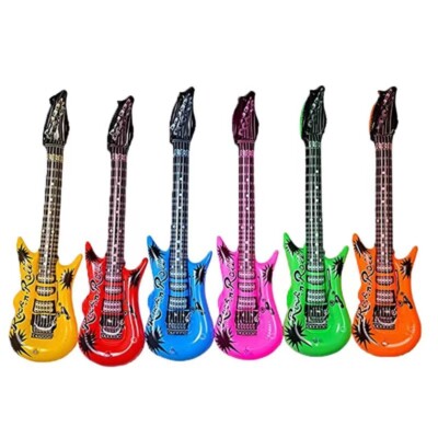 AUFBLASBARE GITARRE AUFBLASBAR NEON KOSTÜM PARTY REQUISITE MUSIK GROSSEINKAUF DISCO
