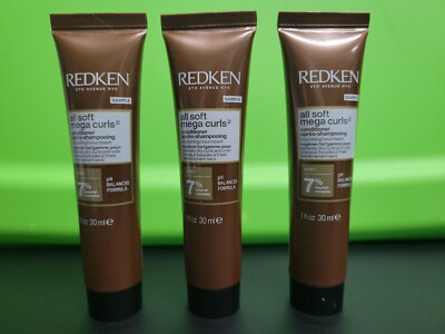 Redken All Soft Mega Curls Conditioner 1 oz Lot of (3) Travel Size