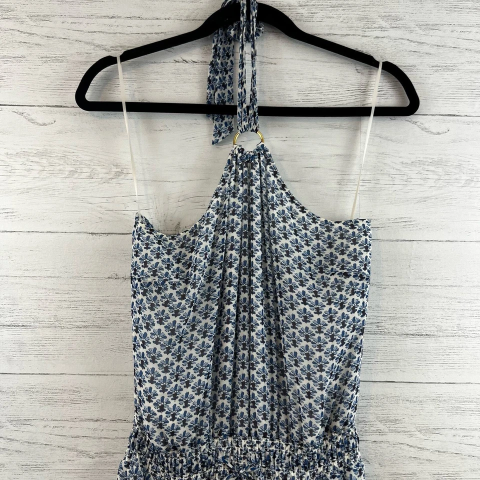 Mono halter de seda estampado pierna ancha Tory Burch talla S Foto 2 de 4