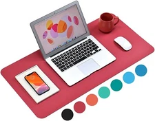 Non-Slip Desk Pad (31.5 x 15.7"), Waterproof Mouse Pad, 31.5" x 15.7" -lvory Red