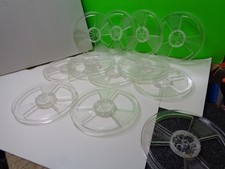 Estate** Lot Of 10 Nos 7" Clear Plastic Take Up Reel To Reel Tape Reels ~ Usa