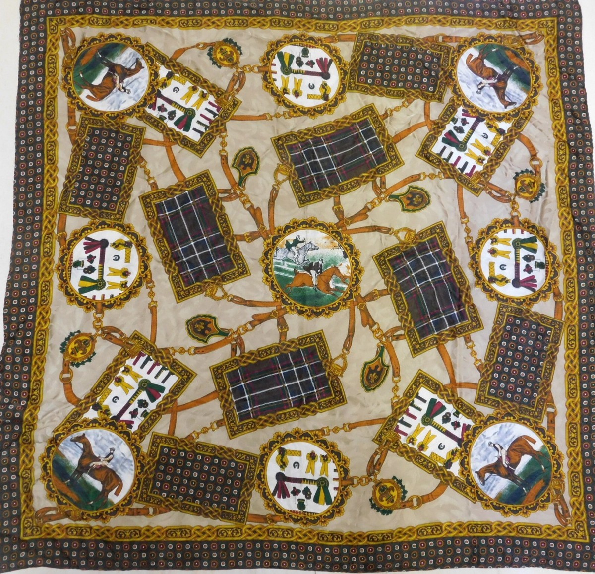 FOULARD 100% PURA SETA SILK VINTAGE DONNA (1524) 84cm x 88cm