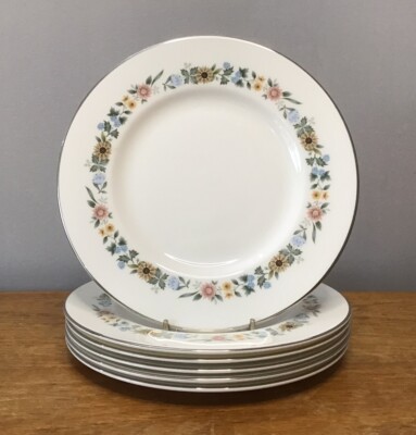 6x Royal Doulton Pastorale H5002 - Salat-/Dessertteller 8'' sehr guter Zustand