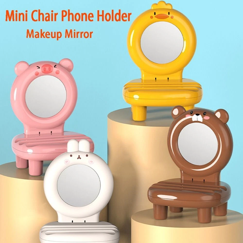 Makeup mirror with phone holder outlet